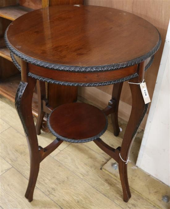 A mahogany two tier occasional table, W.59cm